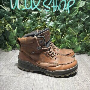 Ecco Mens Track 25 Boots Size 40 Brown GoreTex Waterproof Moc High Top Hiking